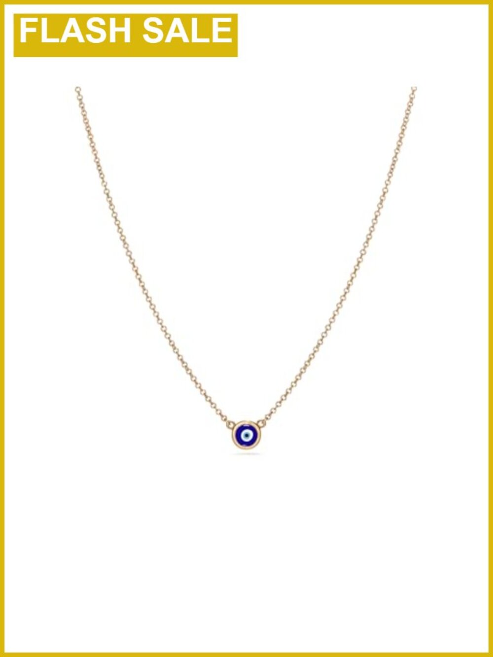 Gold Plated 925 Sterling Silver Evil Eye Pendant Necklace Minimalist